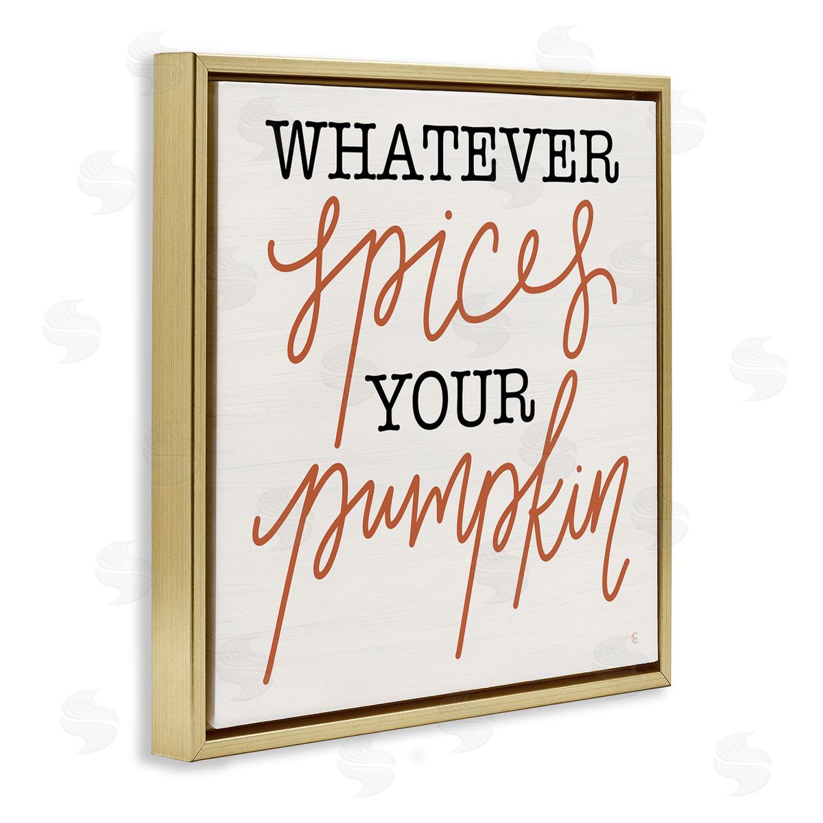 Fearfully Made Creations Whatever Spices Your Pumpkin Gold Floating Frame Canvas Wall Art Print