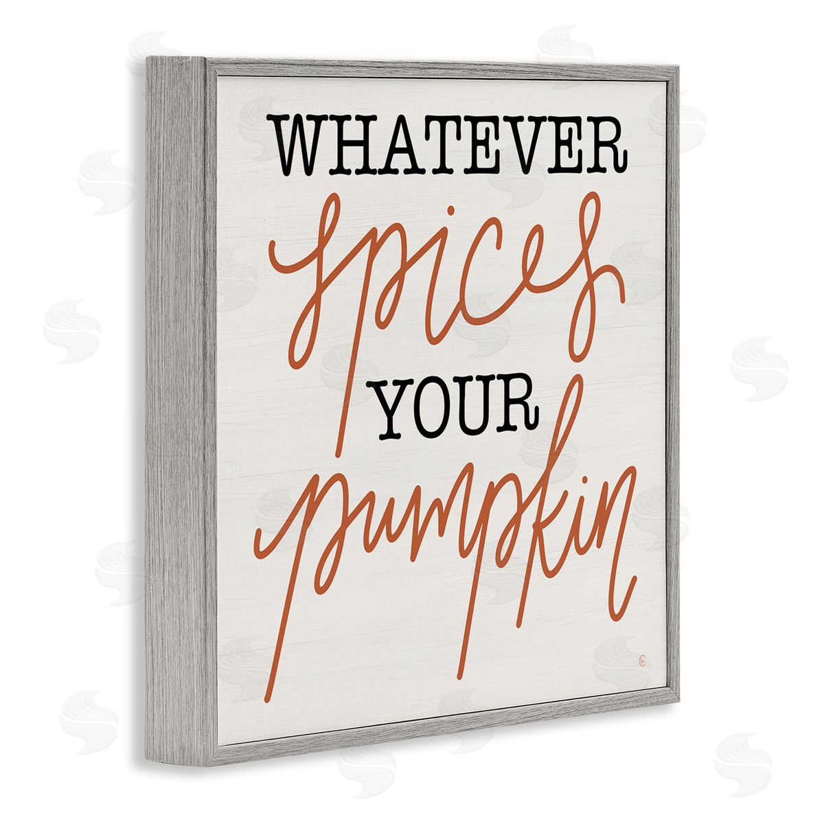 Fearfully Made Creations Whatever Spices Your Pumpkin Gray Framed Glicee Wall Art Print