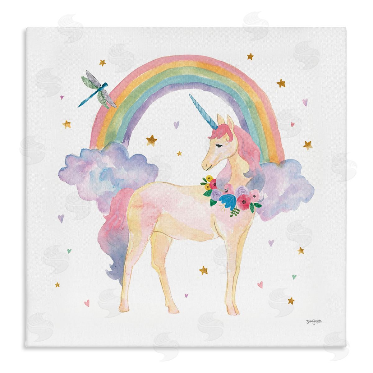 Jenaya Jackson Magical Friends Unicorn Stretched Canvas Wall Art Print