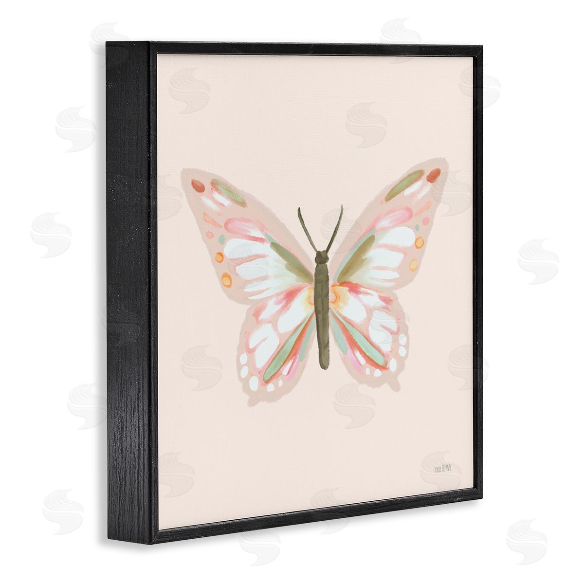 House Fenway Soft Pastel Butterfly Black Framed Glicee Wall Art Print