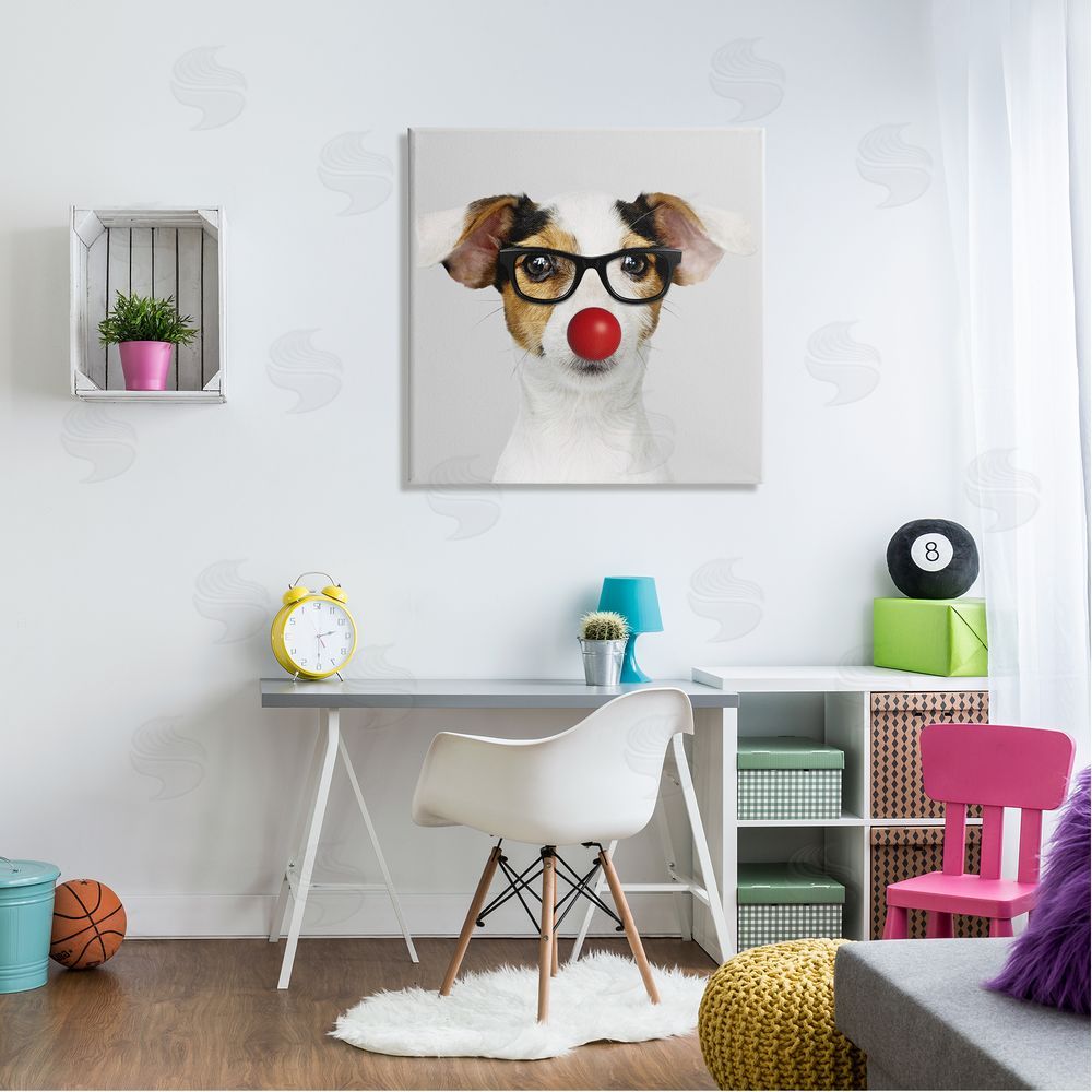Karen Smith Dog with Funny Disguise Canvas Wall Art in Room