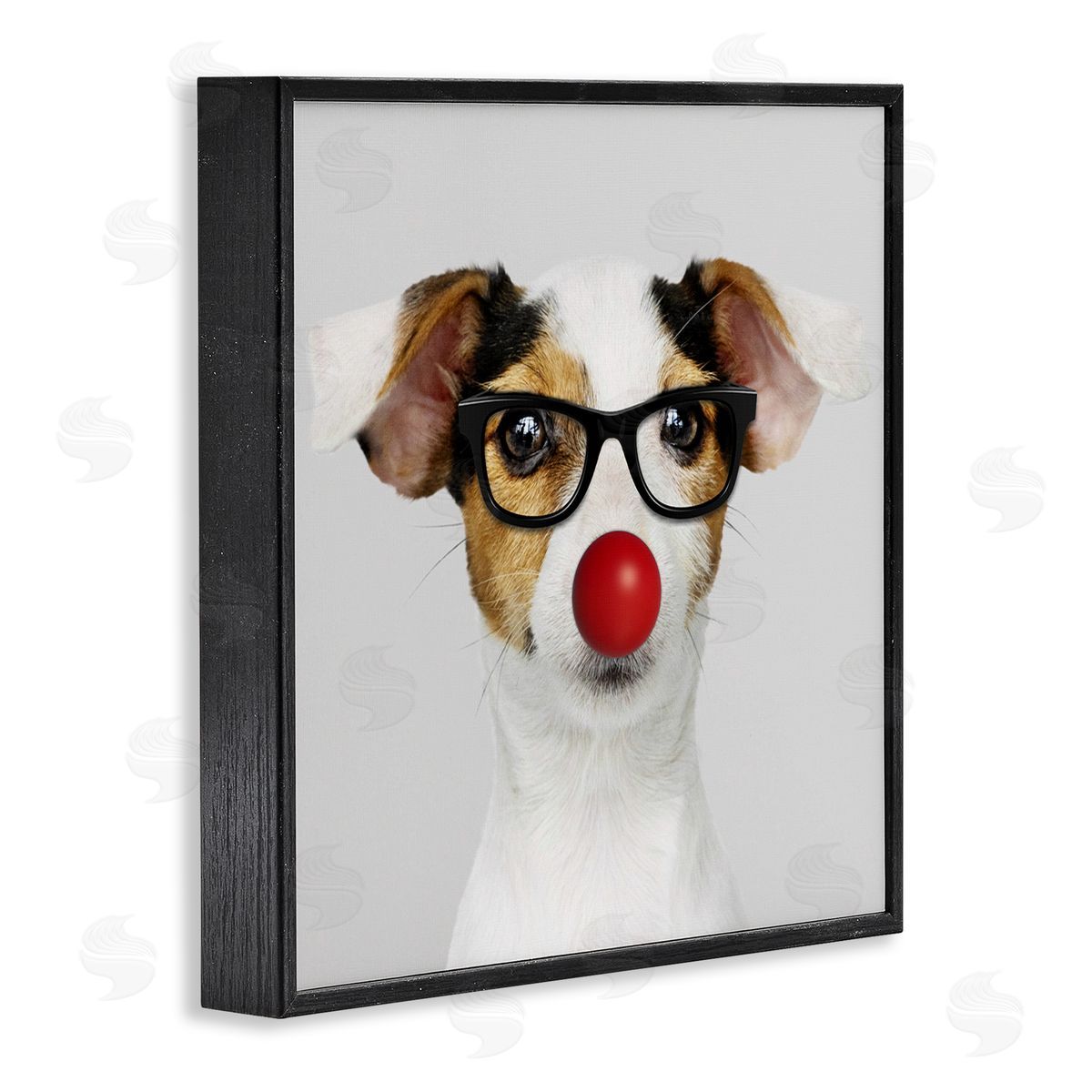 Karen Smith Dog with Funny Disguise Black Framed Glicee Wall Art Print