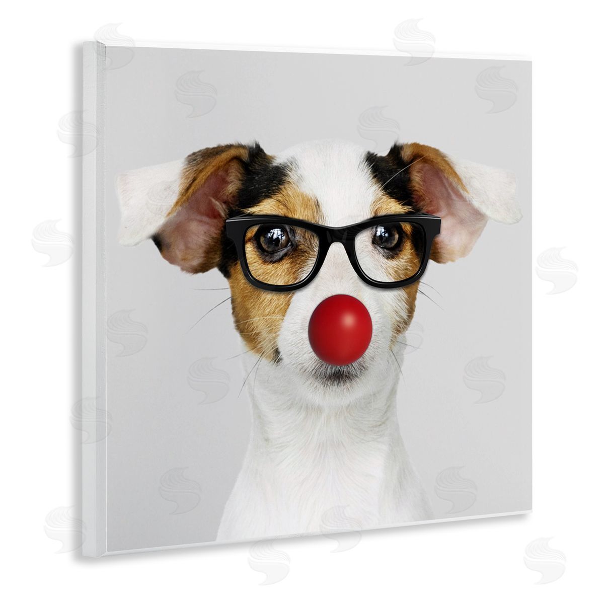 Karen Smith Dog with Funny Disguise Wooden Wall Plaque Art Print