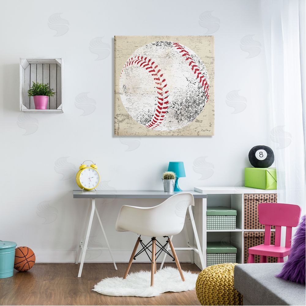 Peter Horjus Rustic Baseball Sports Canvas Wall Art in Room