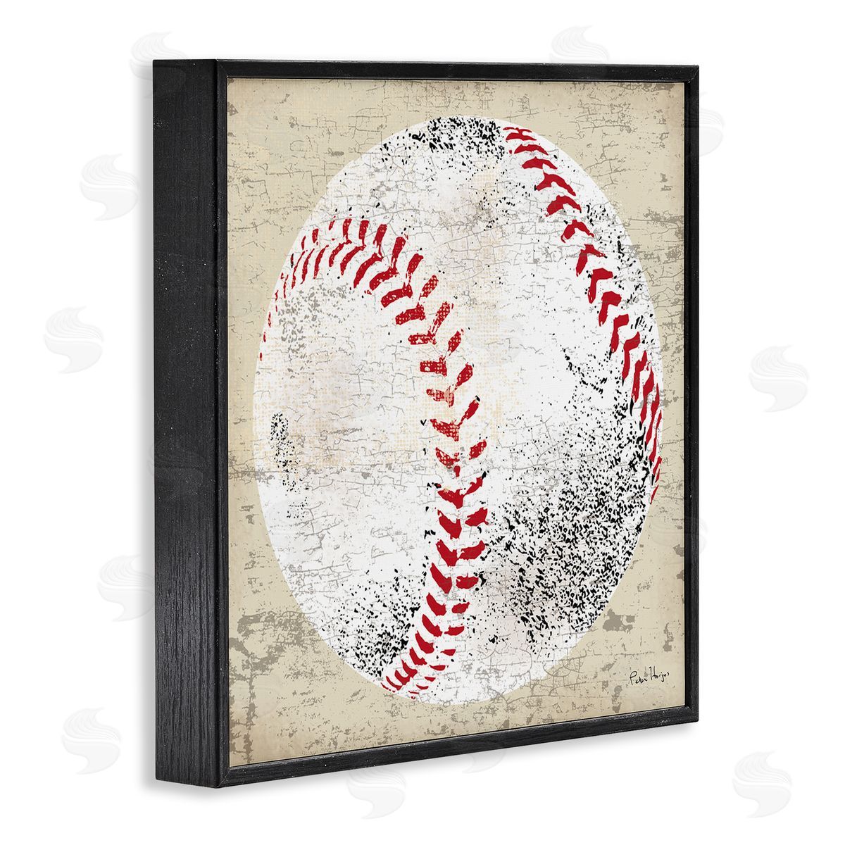 Peter Horjus Rustic Baseball Sports Black Framed Glicee Wall Art Print