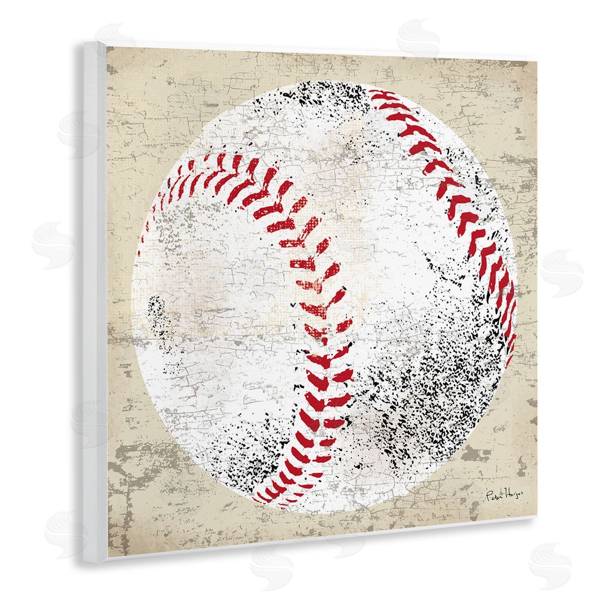 Peter Horjus Rustic Baseball Sports Wooden Wall Plaque Art Print
