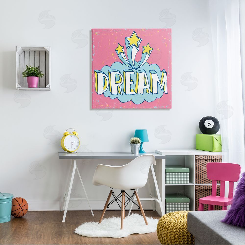 Peter Horjus Pink Dream Shooting Stars Canvas Wall Art in Room