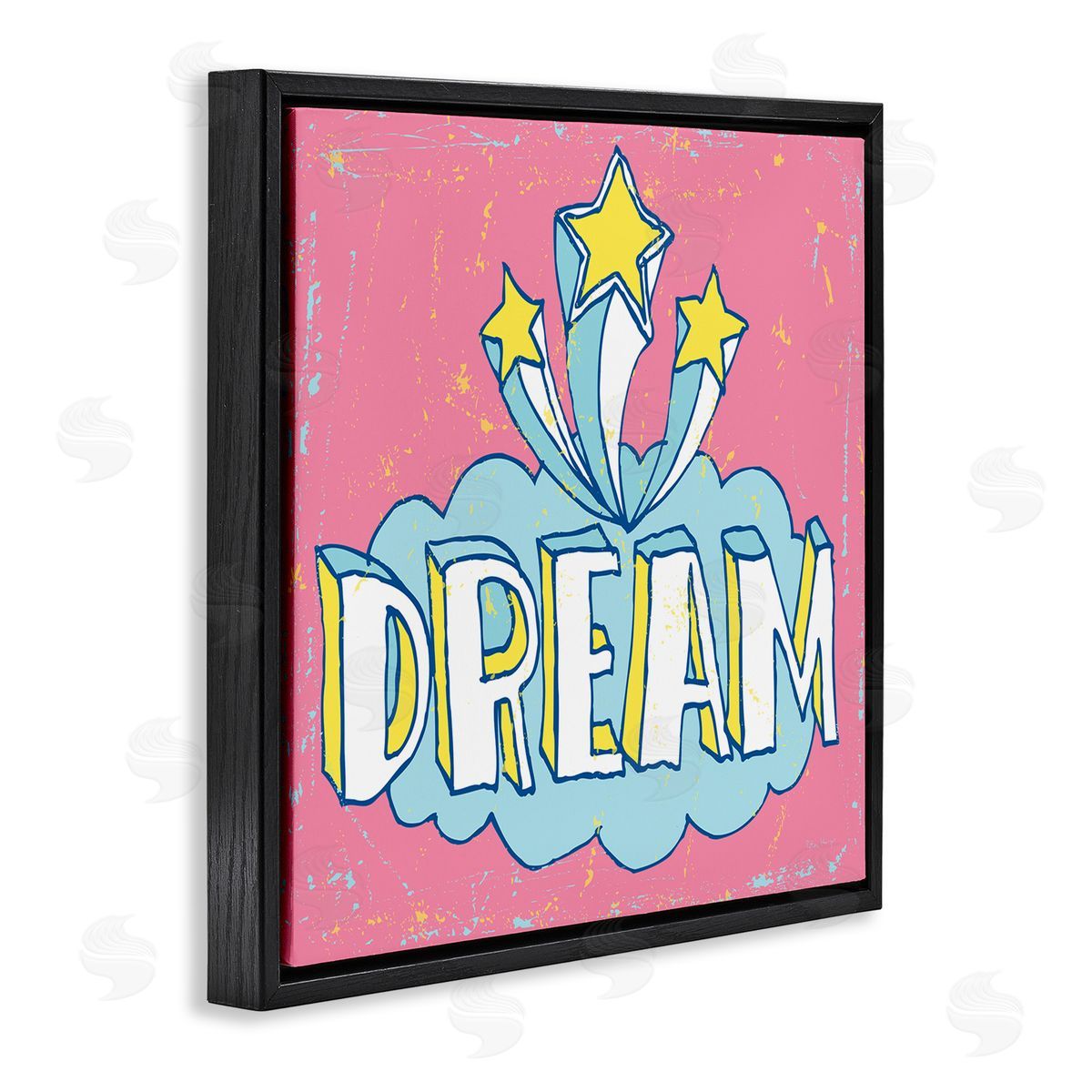 Peter Horjus Pink Dream Shooting Stars Black Floating Frame Canvas Wall Art Print