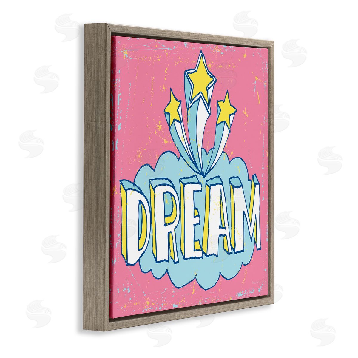Peter Horjus Pink Dream Shooting Stars Brown Floating Frame Canvas Wall Art Print