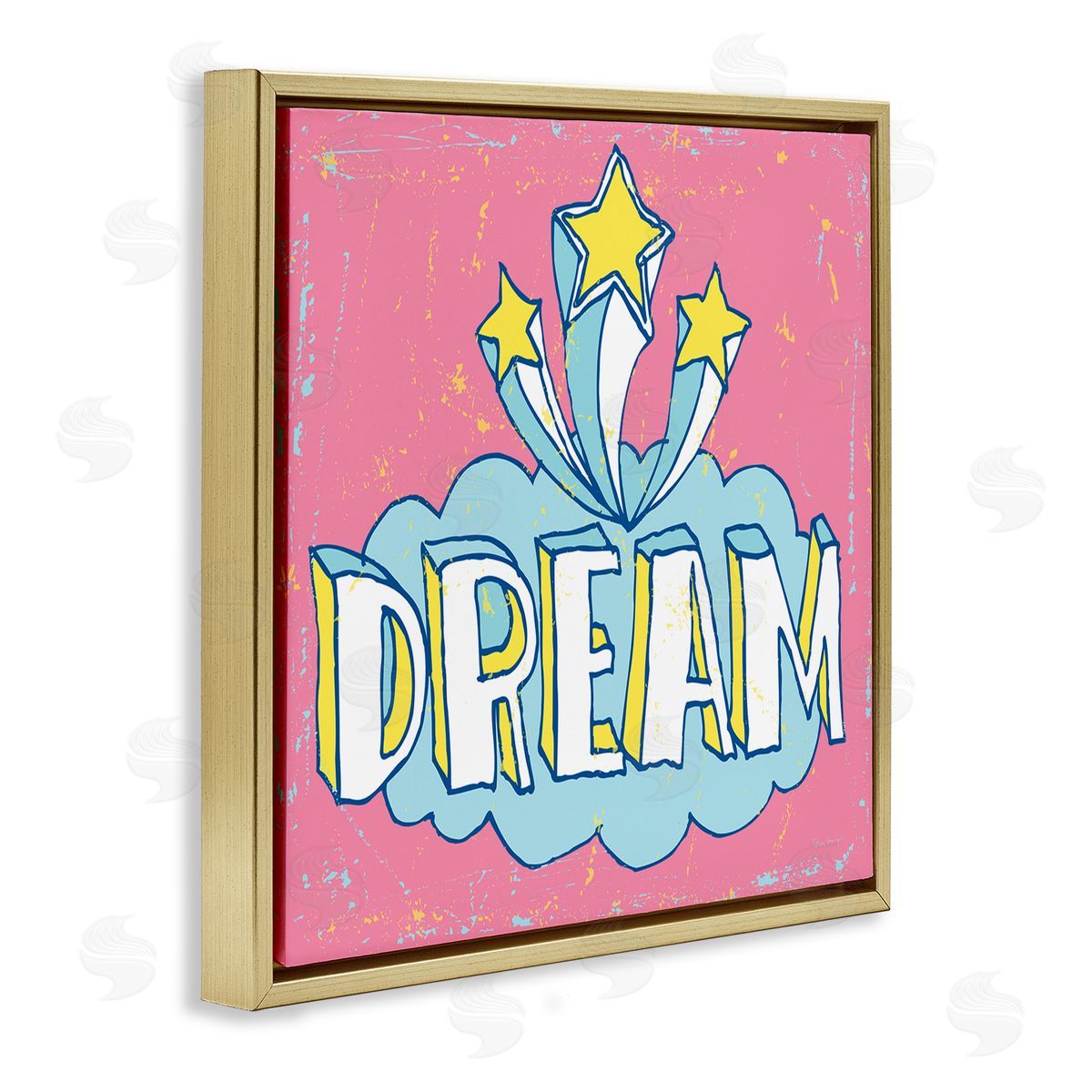Peter Horjus Pink Dream Shooting Stars Gold Floating Frame Canvas Wall Art Print