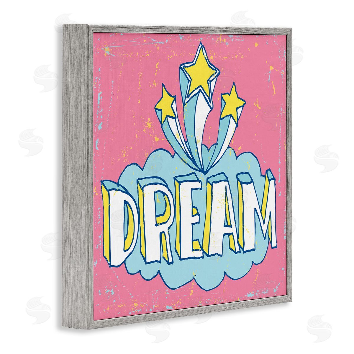 Peter Horjus Pink Dream Shooting Stars Gray Framed Glicee Wall Art Print