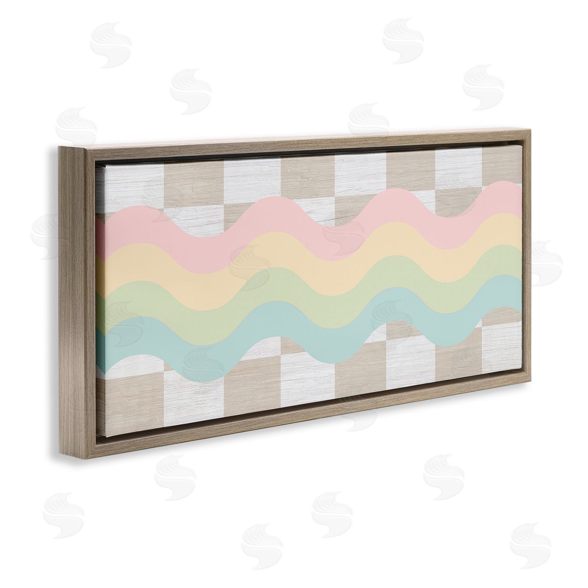 Stupell Studio Checkered Wavy Rainbow Pattern