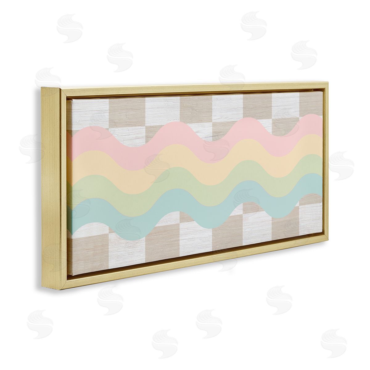 Stupell Studio Checkered Wavy Rainbow Pattern