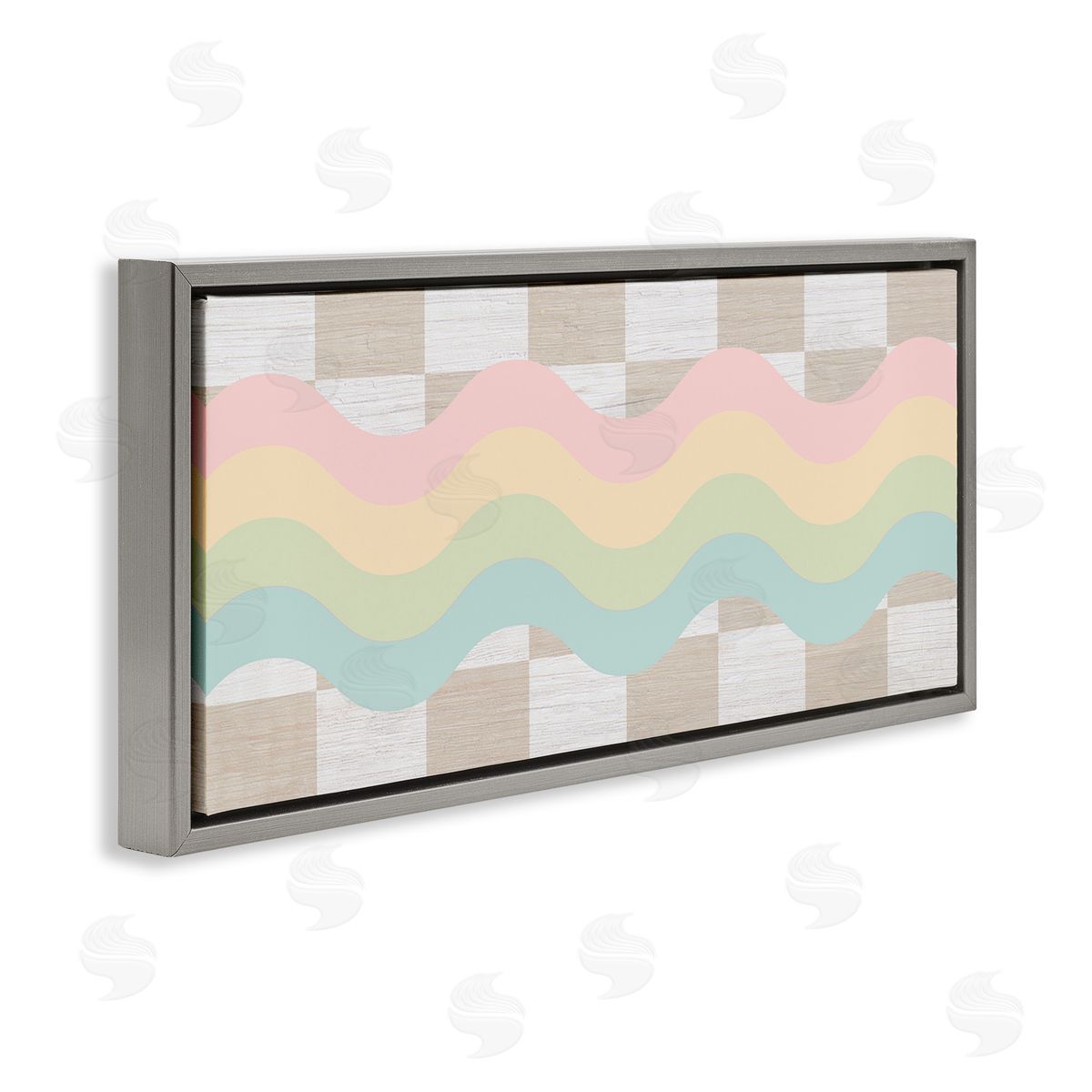 Stupell Studio Checkered Wavy Rainbow Pattern