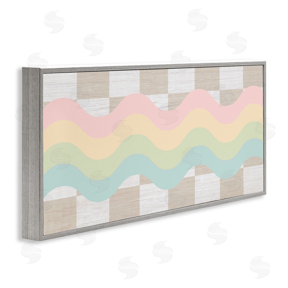 Stupell Studio Checkered Wavy Rainbow Pattern