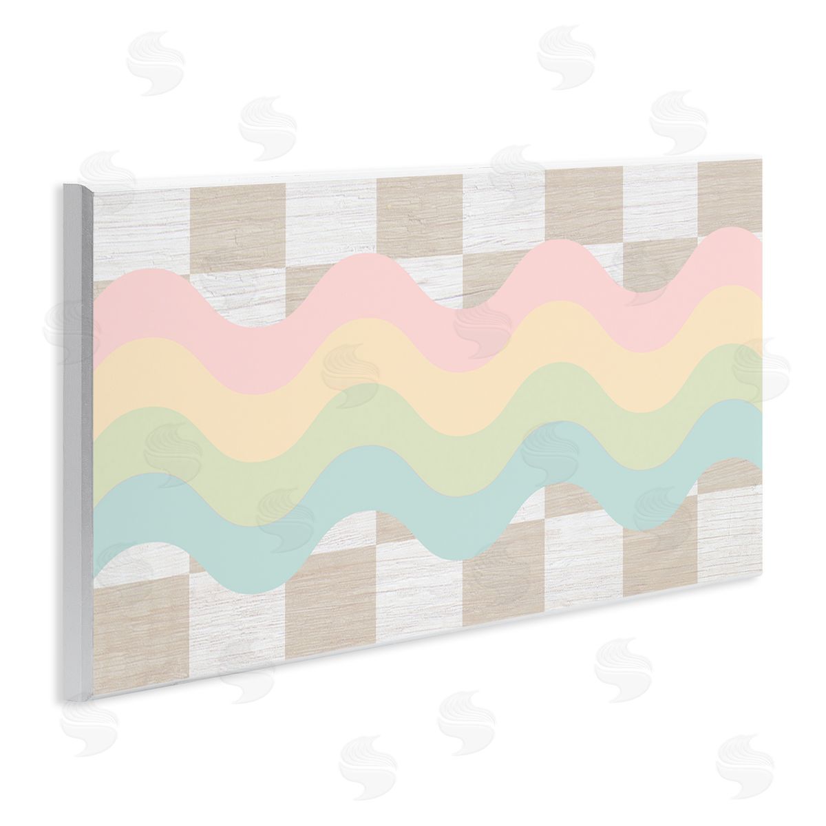 Stupell Studio Checkered Wavy Rainbow Pattern