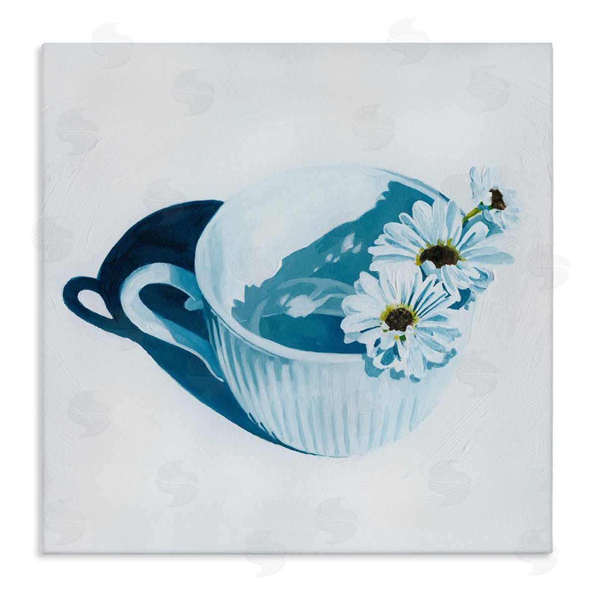 Grace Popp Daisies in Coffee Mug Stretched Canvas Wall Art Print
