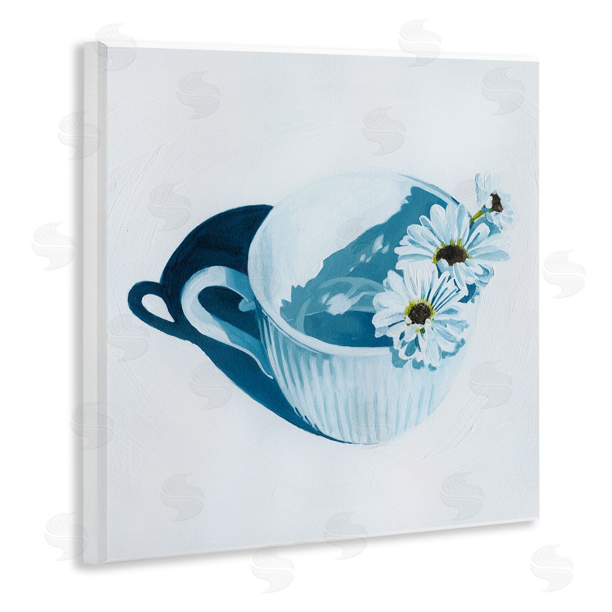 Grace Popp Daisies in Coffee Mug Wooden Wall Plaque Art Print
