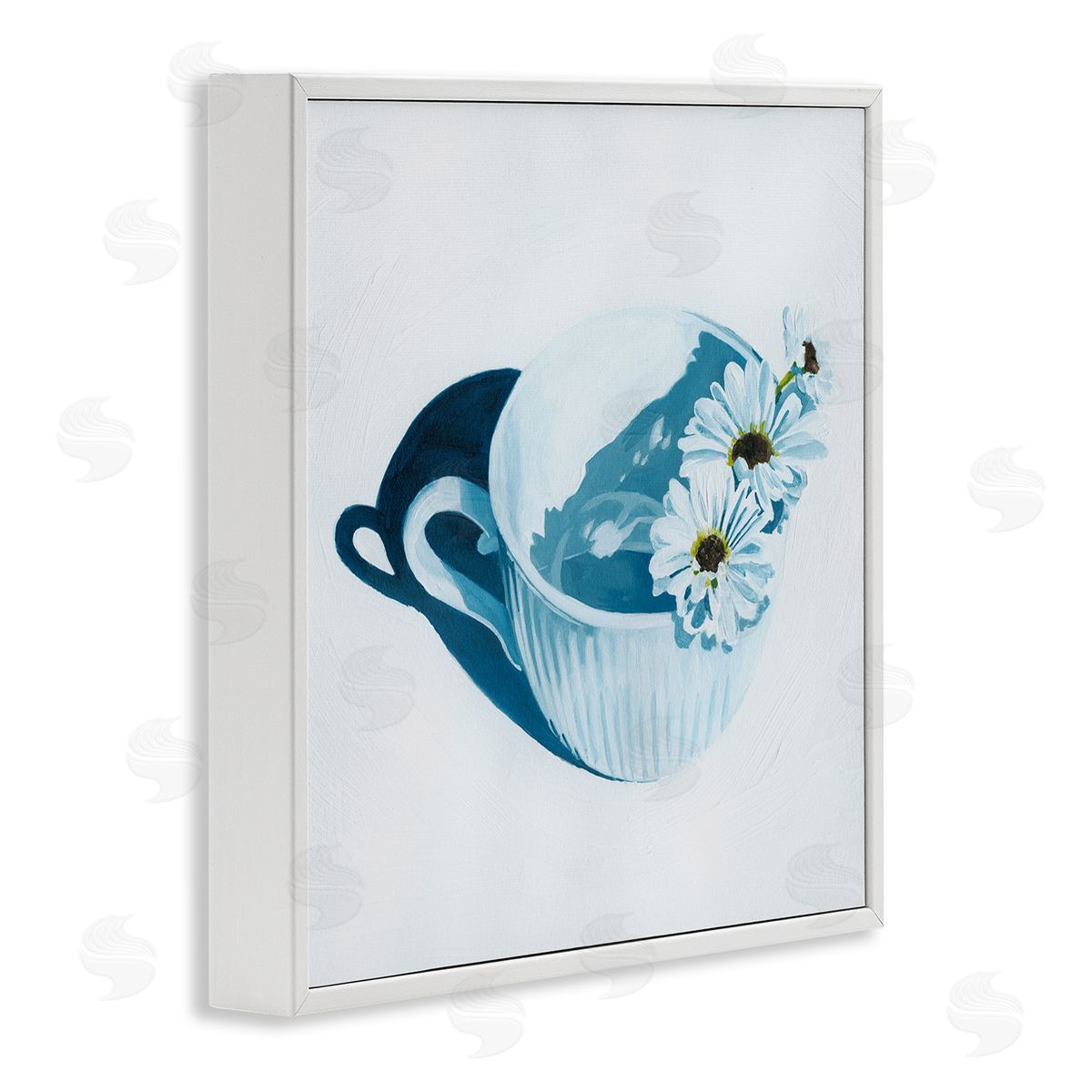 Grace Popp Daisies in Coffee Mug White Framed Glicee Wall Art Print