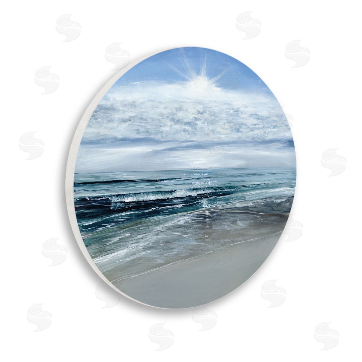 Georgie Harrison Sunny Beach Shore Wooden Wall Plaque Art Print