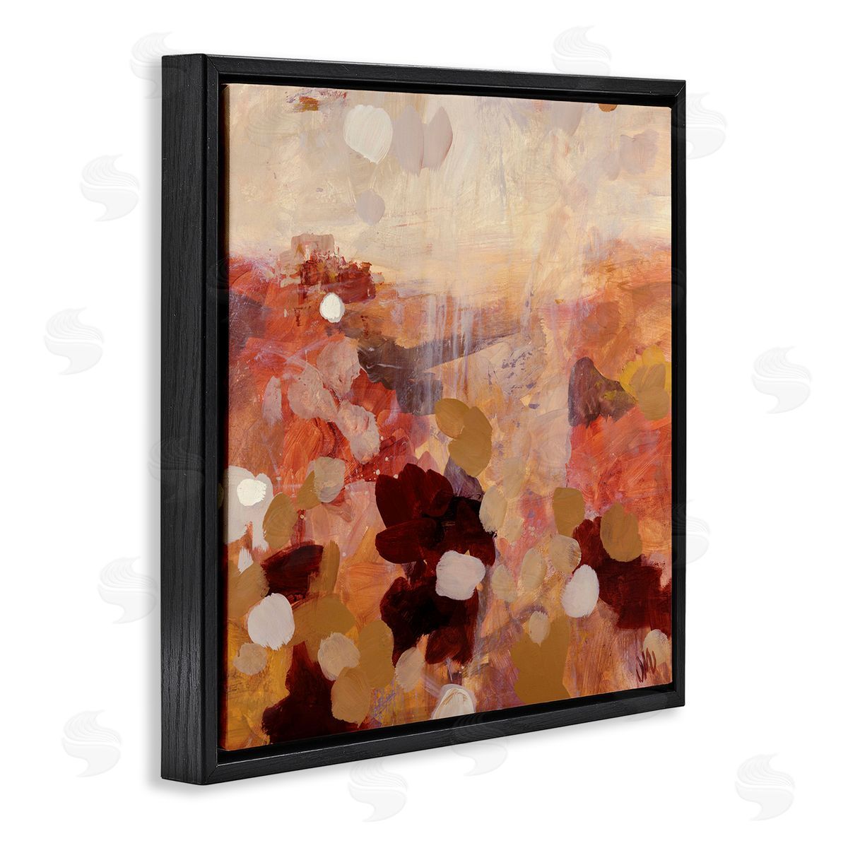 Jodi Maas Desert Landscape Abstraction Black Floating Frame Canvas Wall Art Print