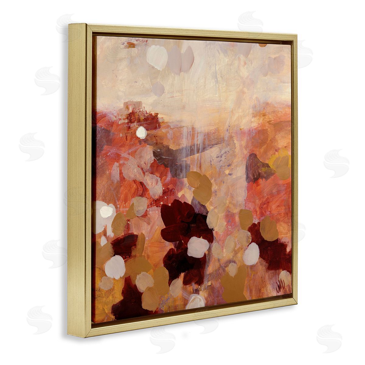 Jodi Maas Desert Landscape Abstraction Gold Floating Frame Canvas Wall Art Print
