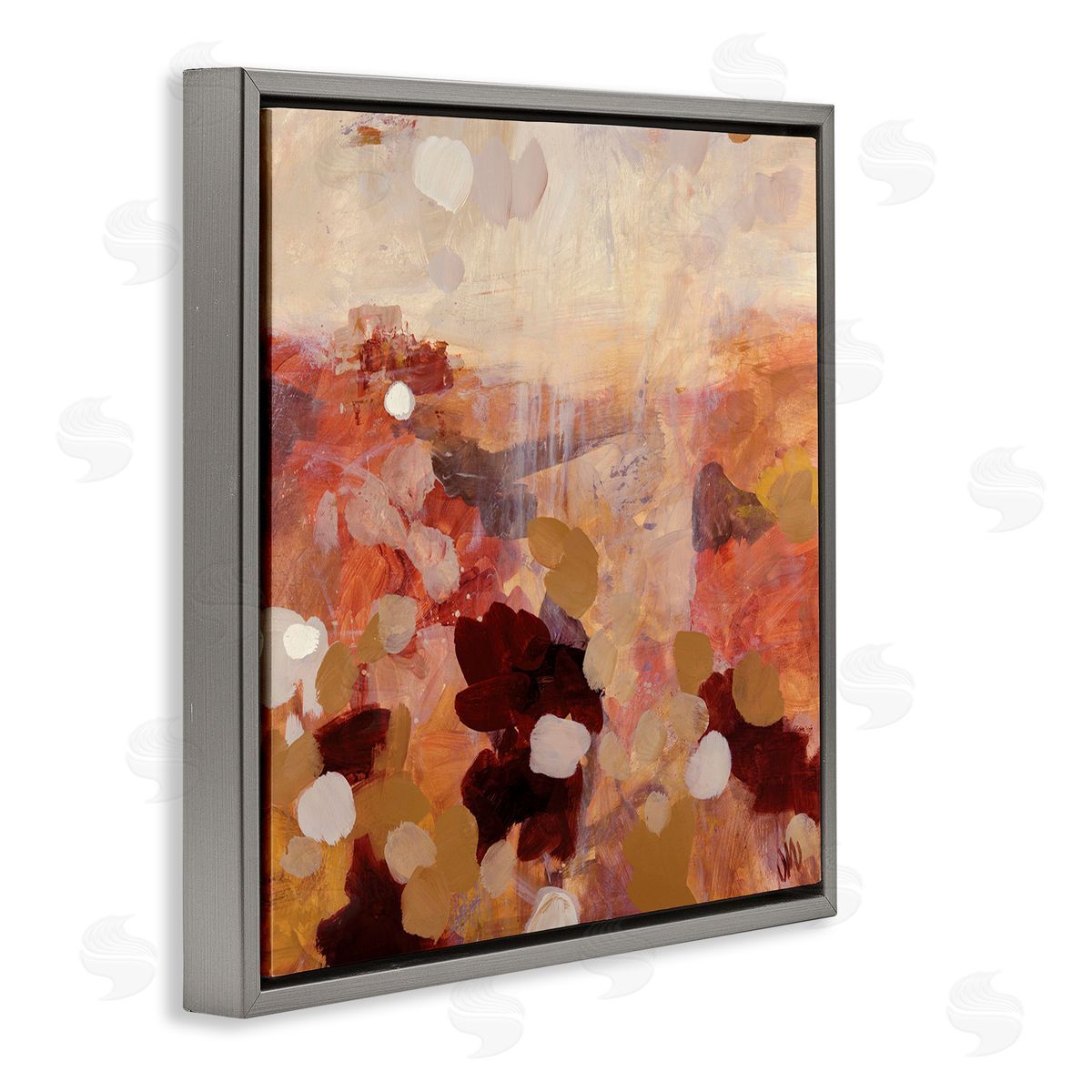 Jodi Maas Desert Landscape Abstraction Gray Floating Frame Canvas Wall Art Print