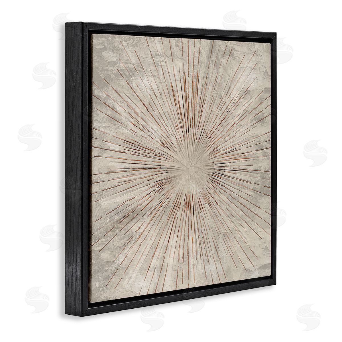Kim Allen Burst of Brown Pattern Black Floating Frame Canvas Wall Art Print