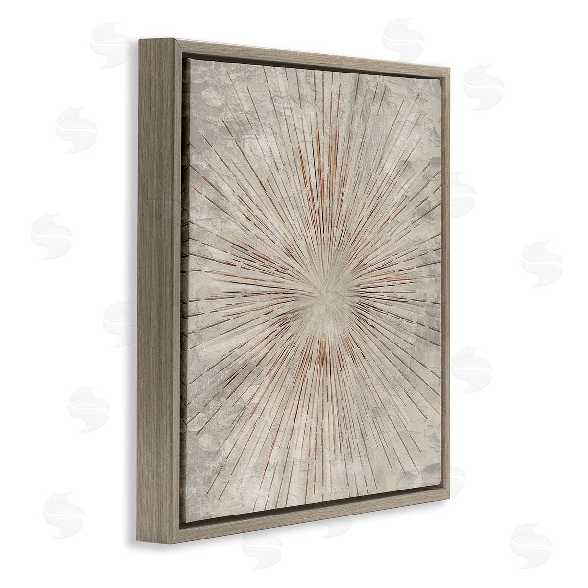Kim Allen Burst of Brown Pattern Brown Floating Frame Canvas Wall Art Print
