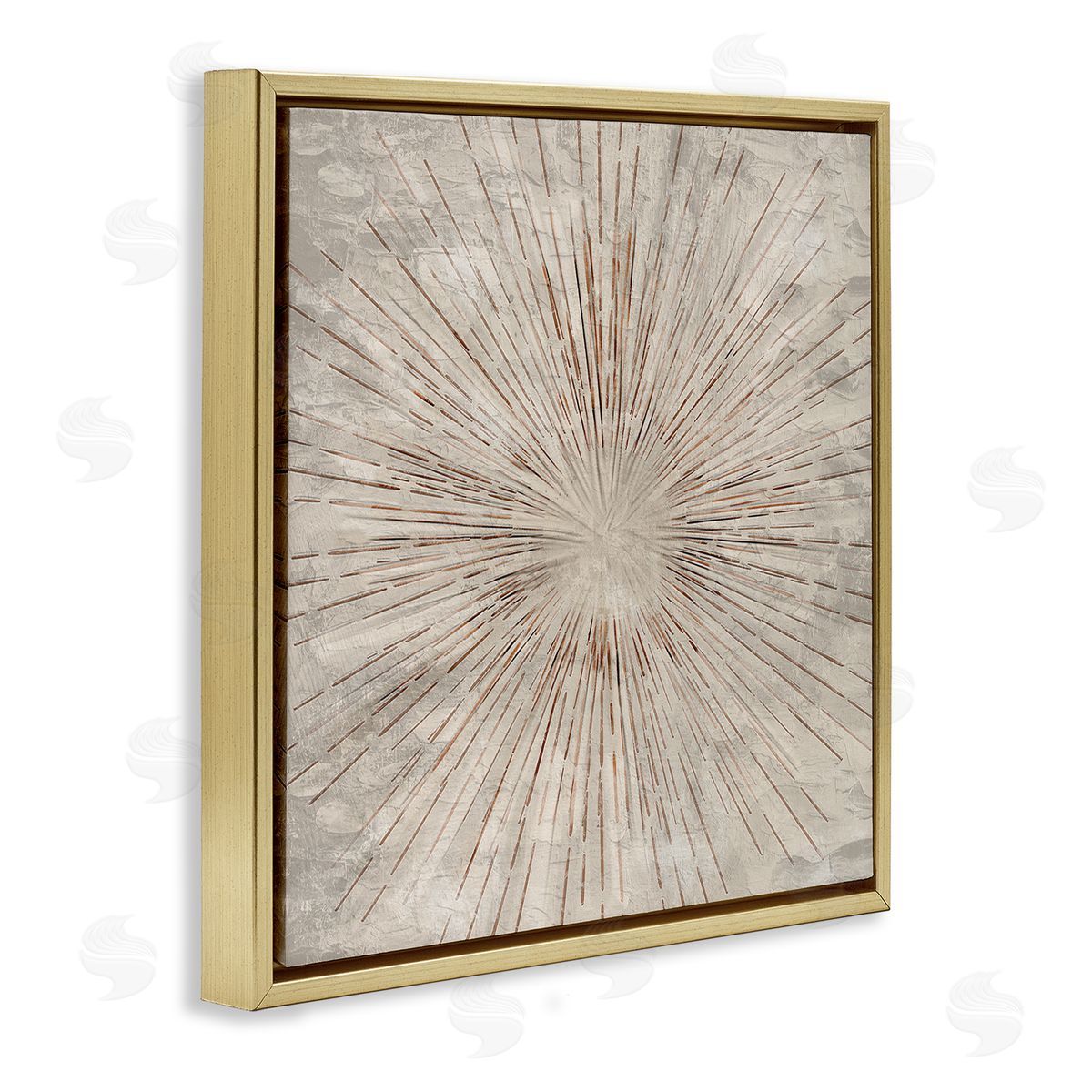Kim Allen Burst of Brown Pattern Gold Floating Frame Canvas Wall Art Print