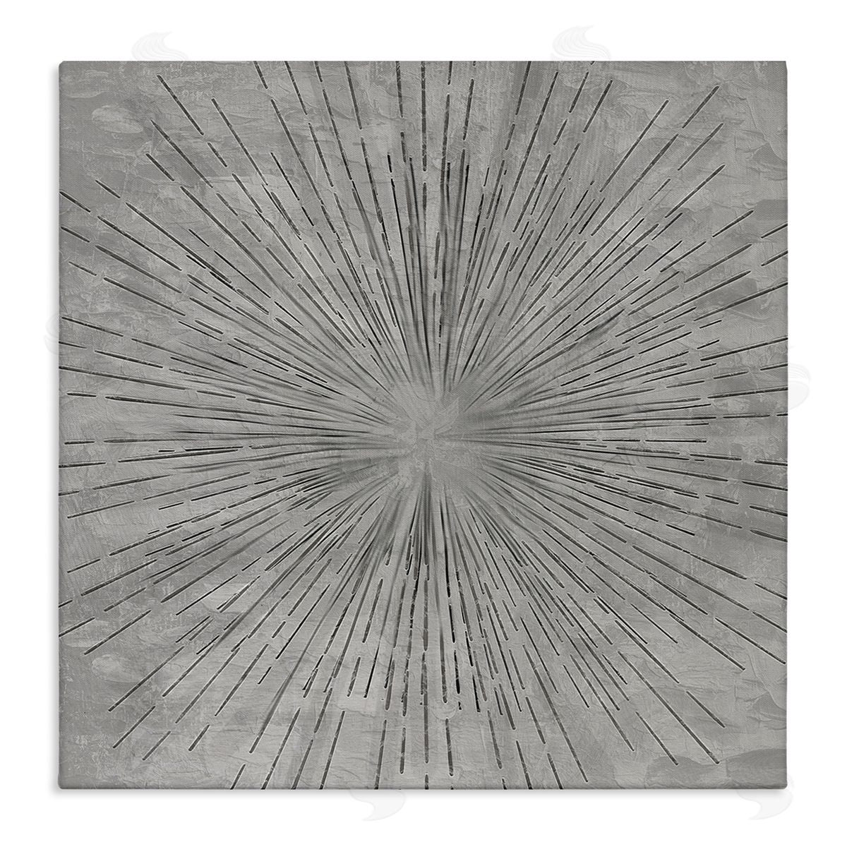 Kim Allen Grey Burst Pattern Stretched Canvas Wall Art Print