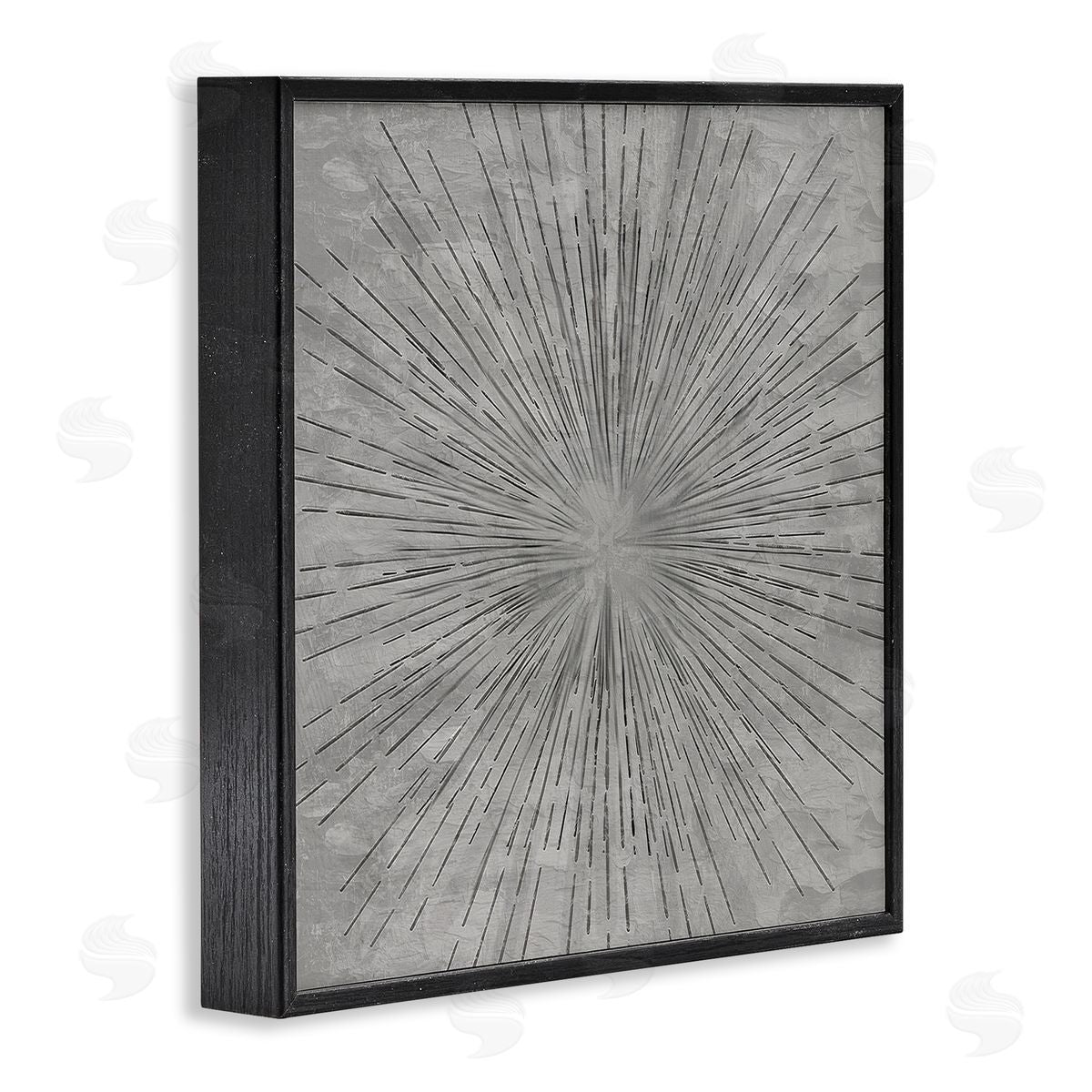 Kim Allen Grey Burst Pattern Black Framed Glicee Wall Art Print