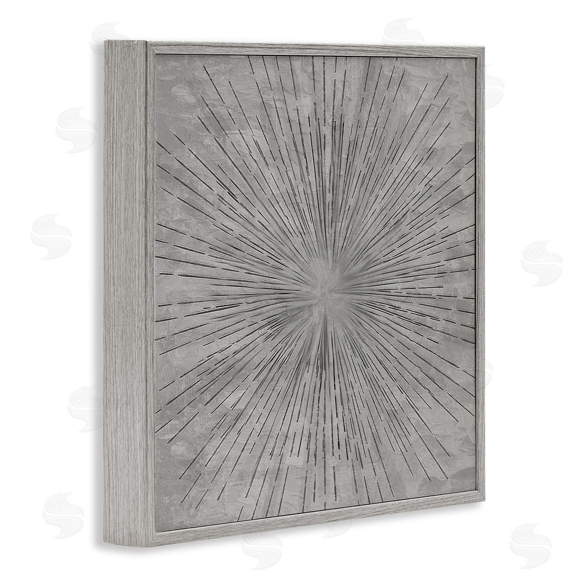 Kim Allen Grey Burst Pattern Gray Framed Glicee Wall Art Print