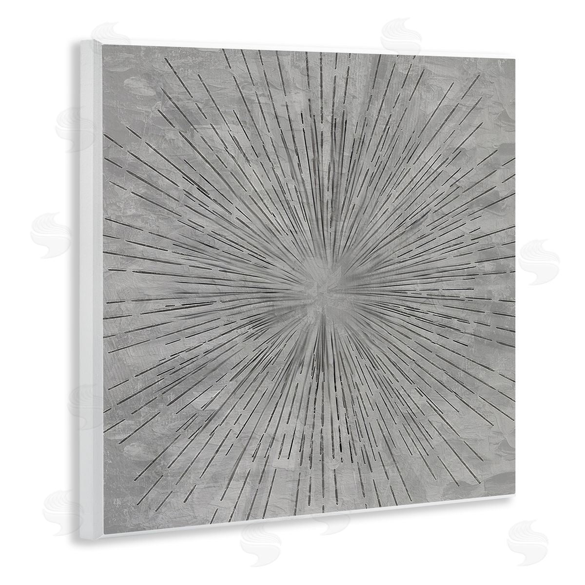 Kim Allen Grey Burst Pattern Wooden Wall Plaque Art Print