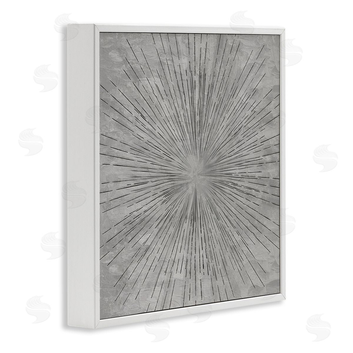 Kim Allen Grey Burst Pattern White Framed Glicee Wall Art Print