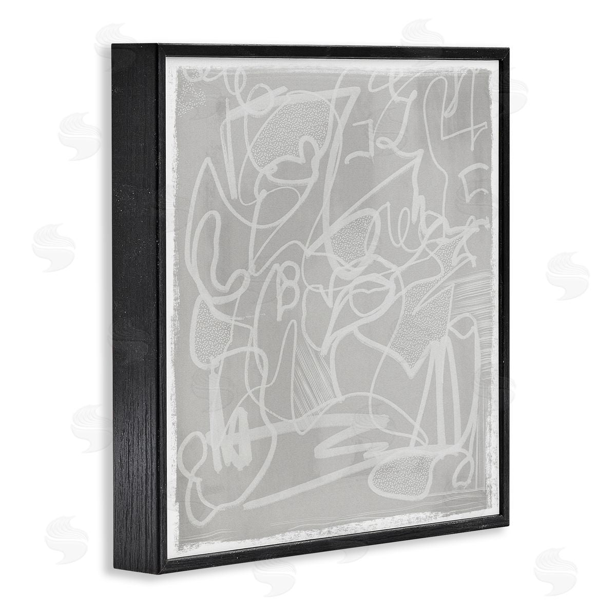 Leah Straatsma Grey Modern Squiggles Black Framed Glicee Wall Art Print
