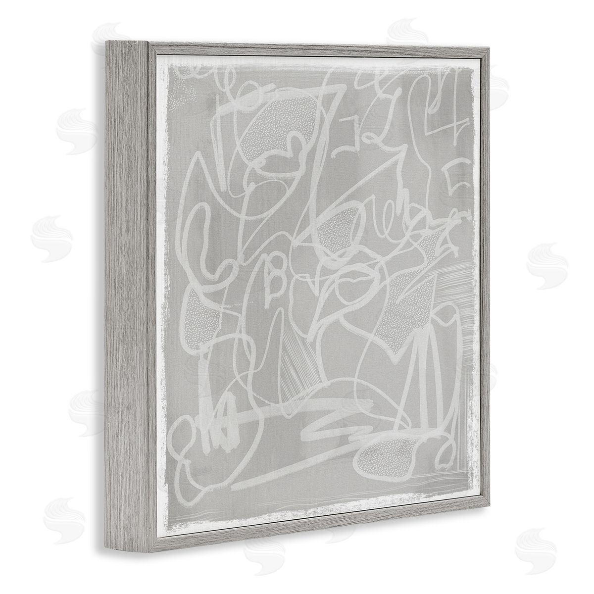 Leah Straatsma Grey Modern Squiggles Gray Framed Glicee Wall Art Print