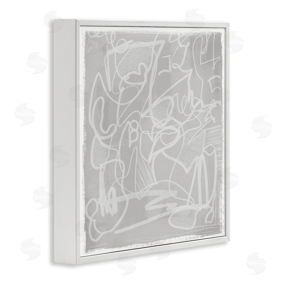 Leah Straatsma Grey Modern Squiggles White Framed Glicee Wall Art Print