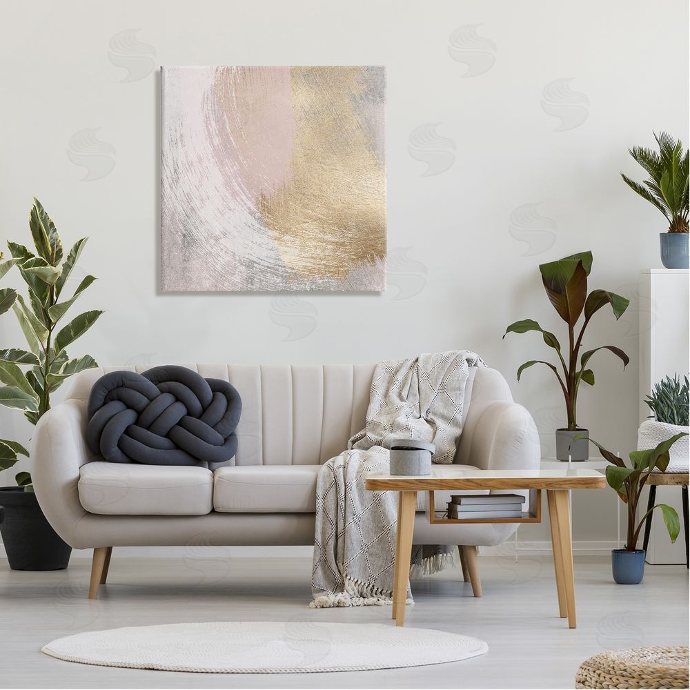 LSR Design Studio Glam & Pink Abstract Canvas Wall Art in Room