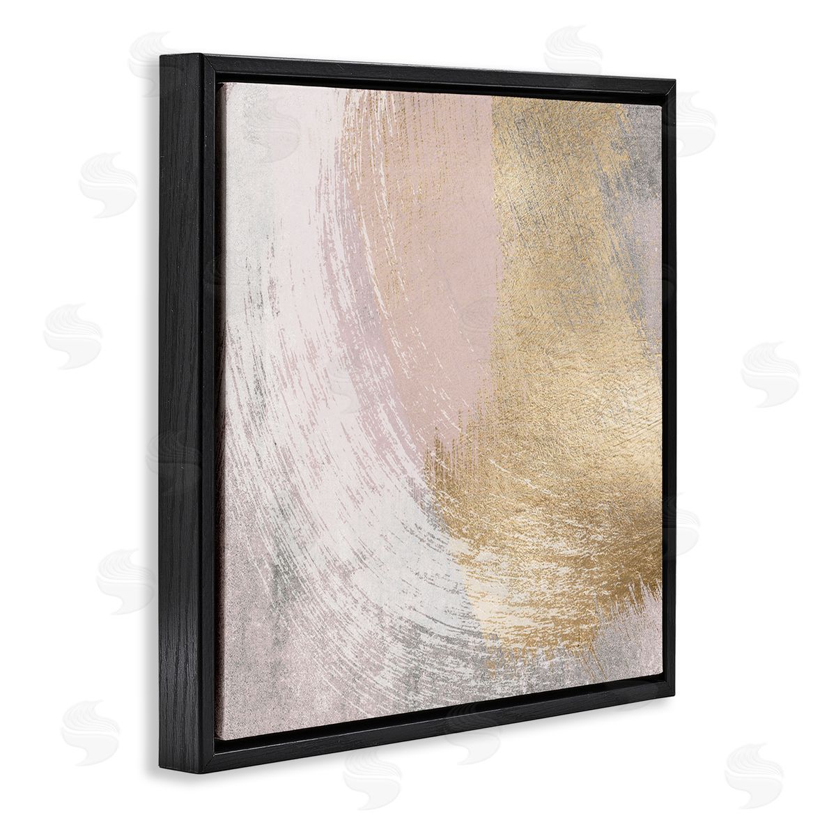 LSR Design Studio Glam & Pink Abstract Black Floating Frame Canvas Wall Art Print