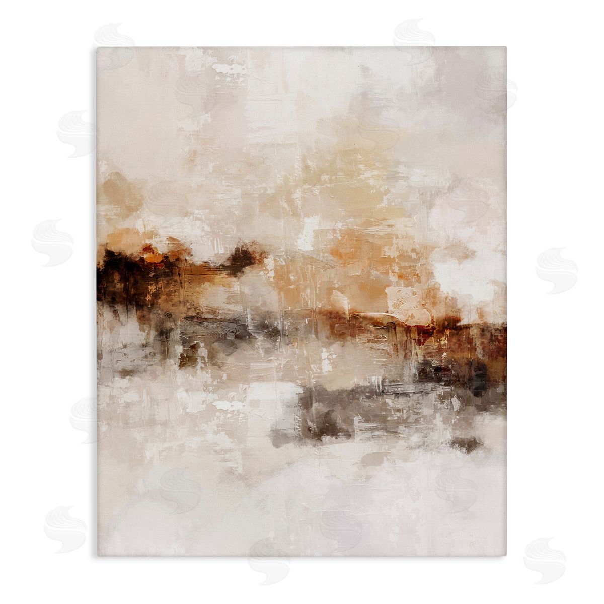 Beige & Brown Abstract Canvas Wall Art, Home Decor by Ros Ruseva