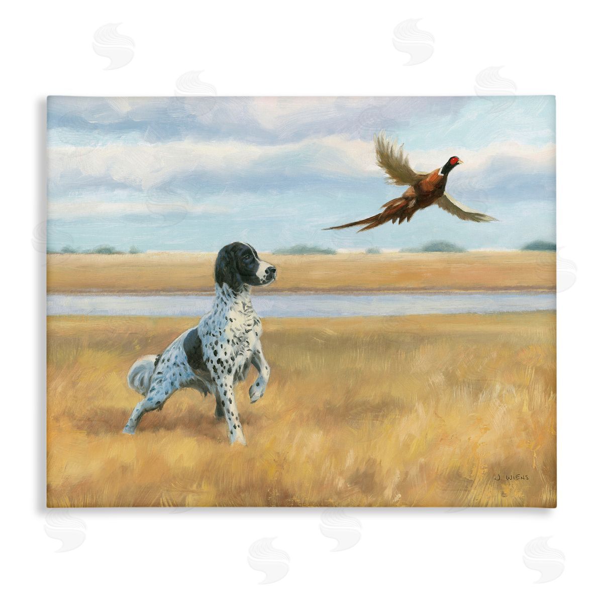 Pointer Dog & Pheasant Canvas Wall Art, Home Decor by James Wiens