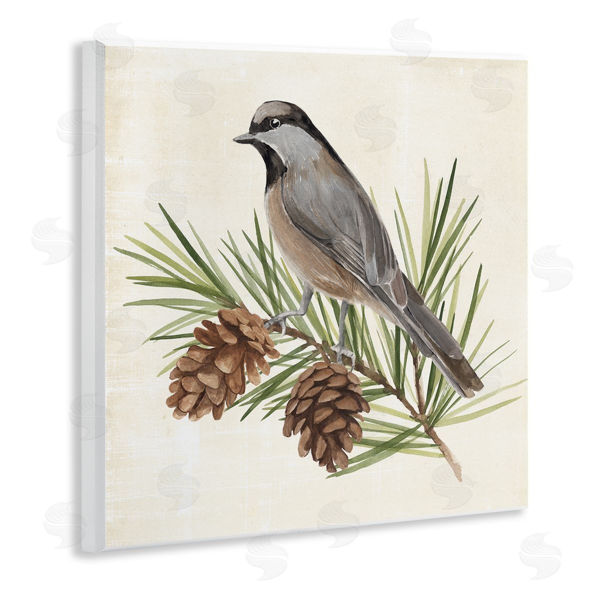Bird on Pine Tree Wood Plaque Wall Art, Home Decor by Annie Warren