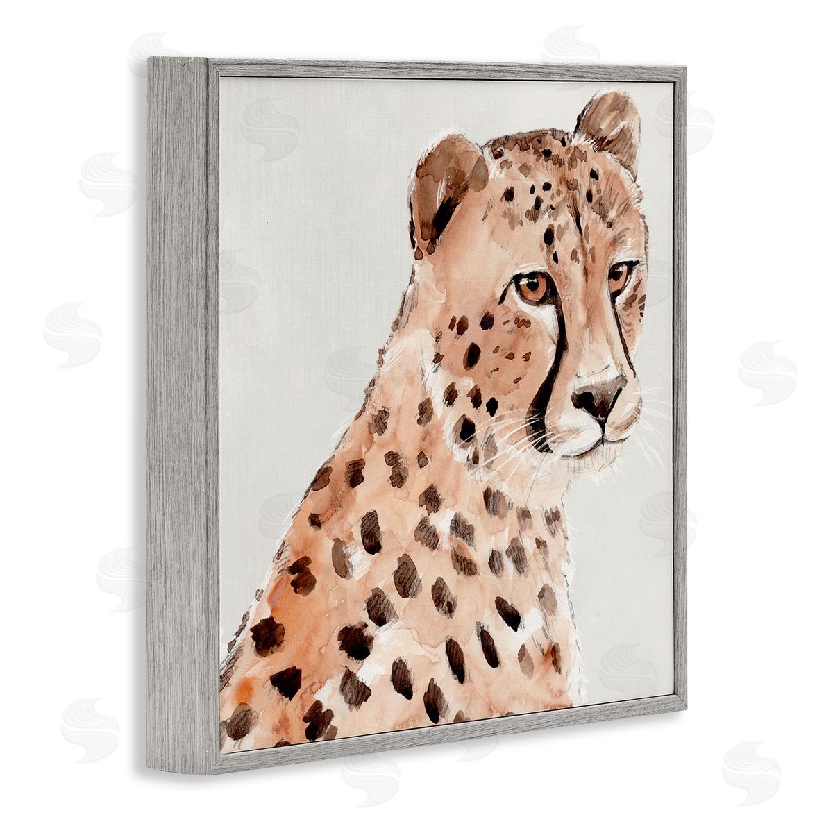 Annie Warren Wild Cheetah Painting Gray Framed Glicee Wall Art Print