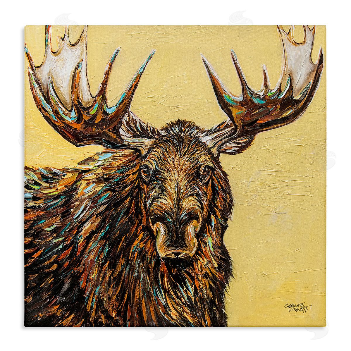Carolee Vitaletti Modern Moose Painting Stretched Canvas Wall Art Print