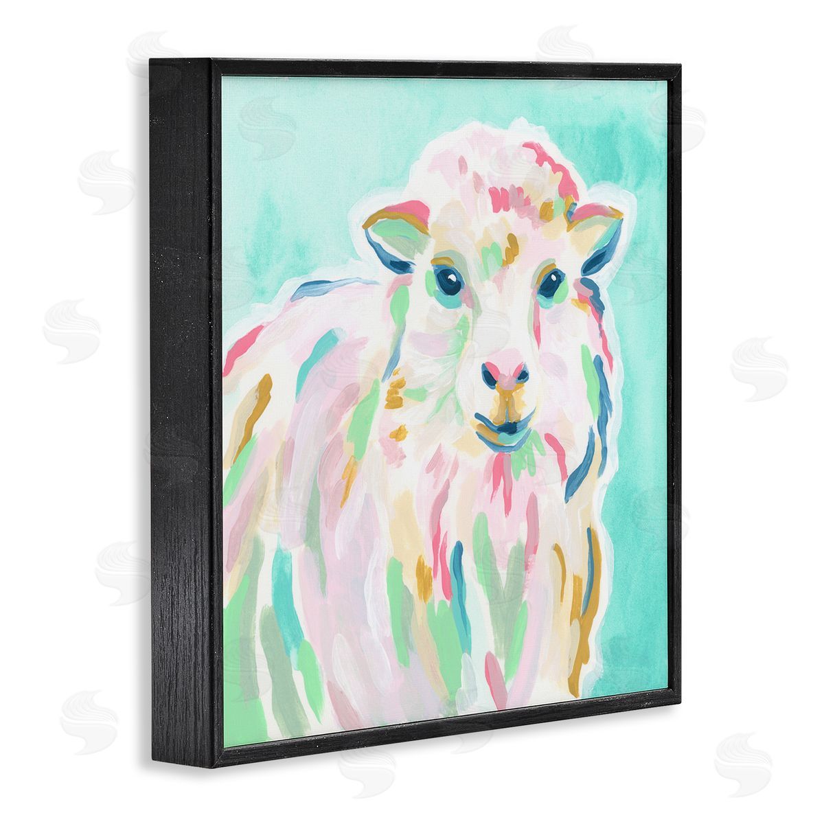 June Erica Vess Pastel Sheep Painting Black Framed Glicee Wall Art Print