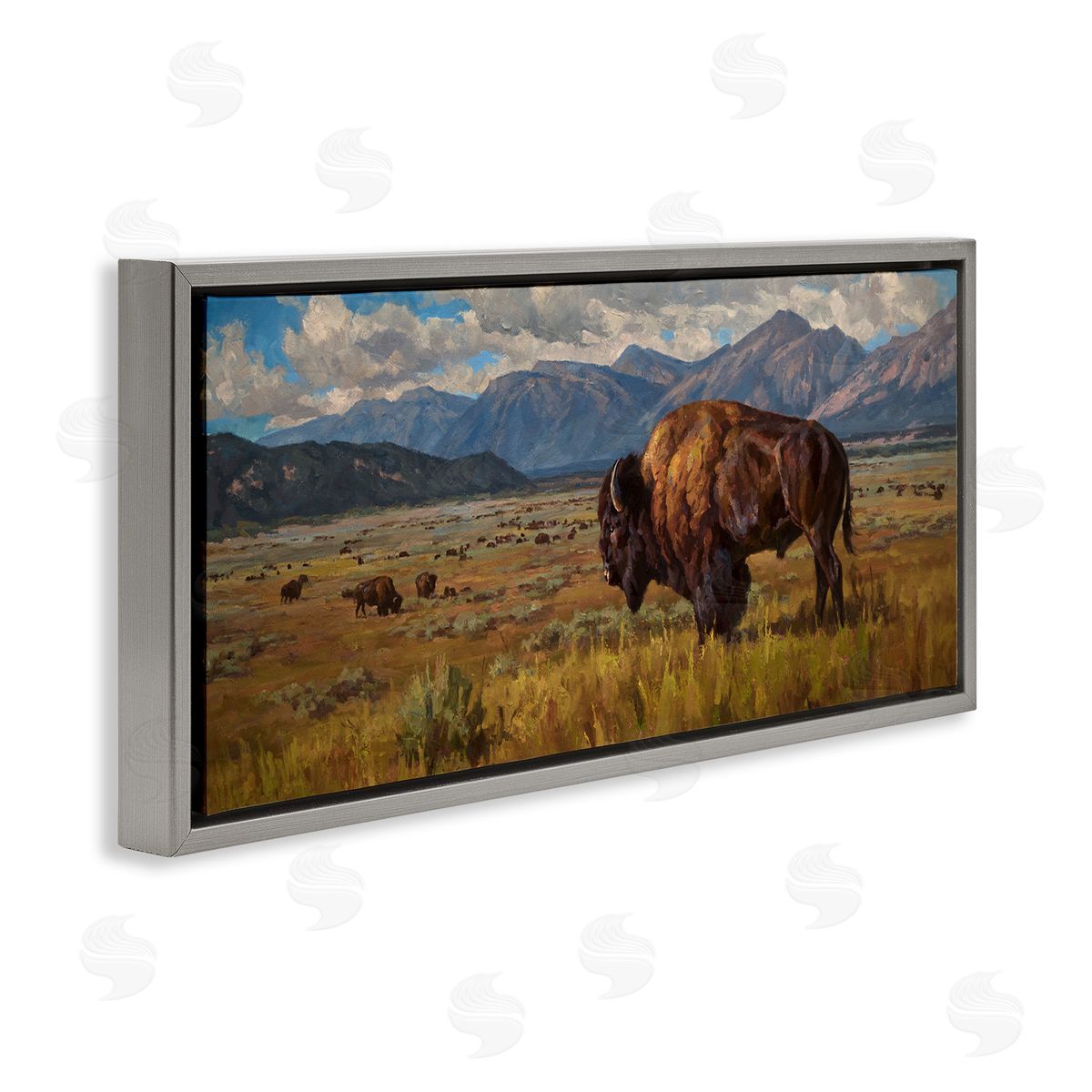 Chad Poppleton Bison Grazing in Valley