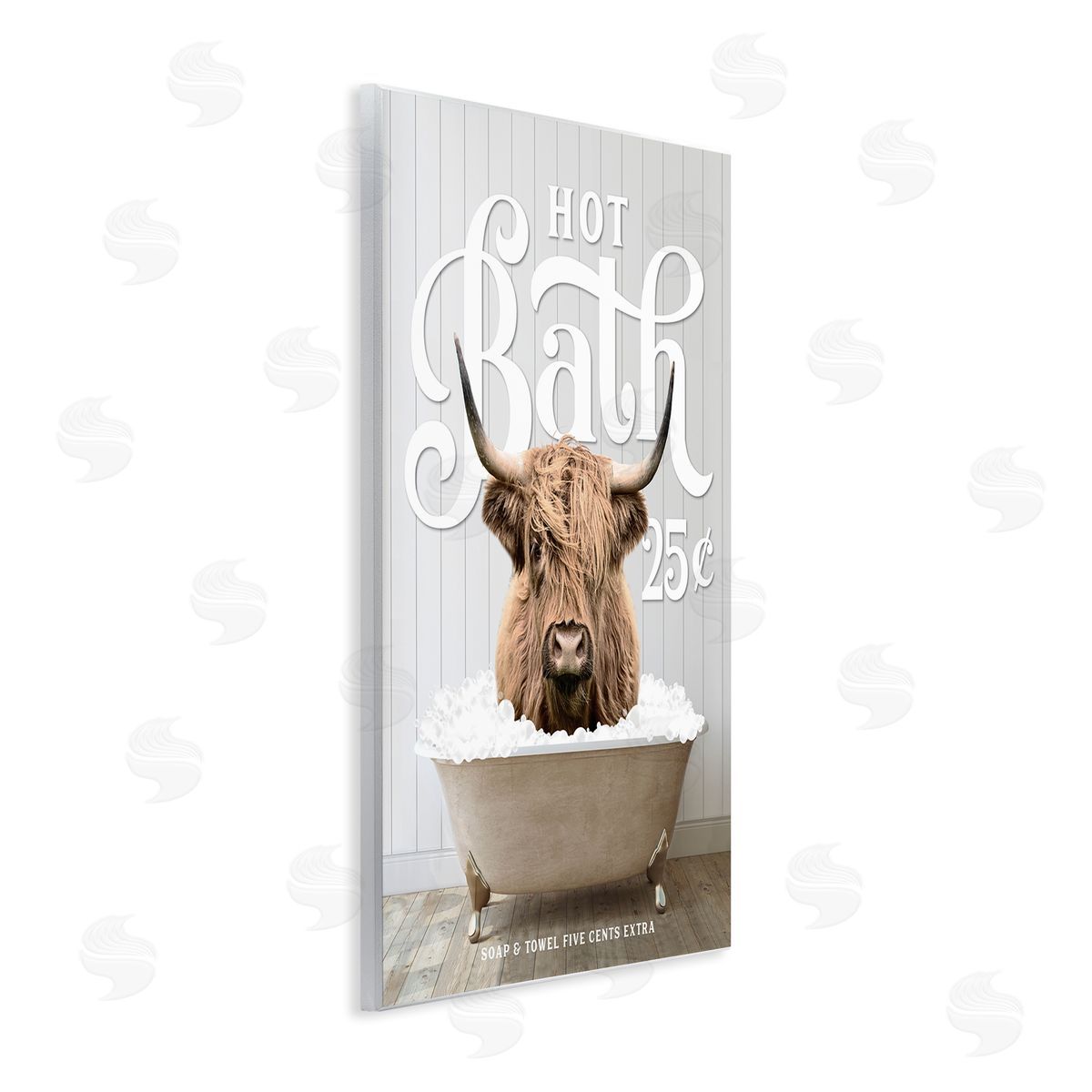 Vintage Bathroom Cattle Wood Plaque Wall Art, Home Decor by Lettered and Lined