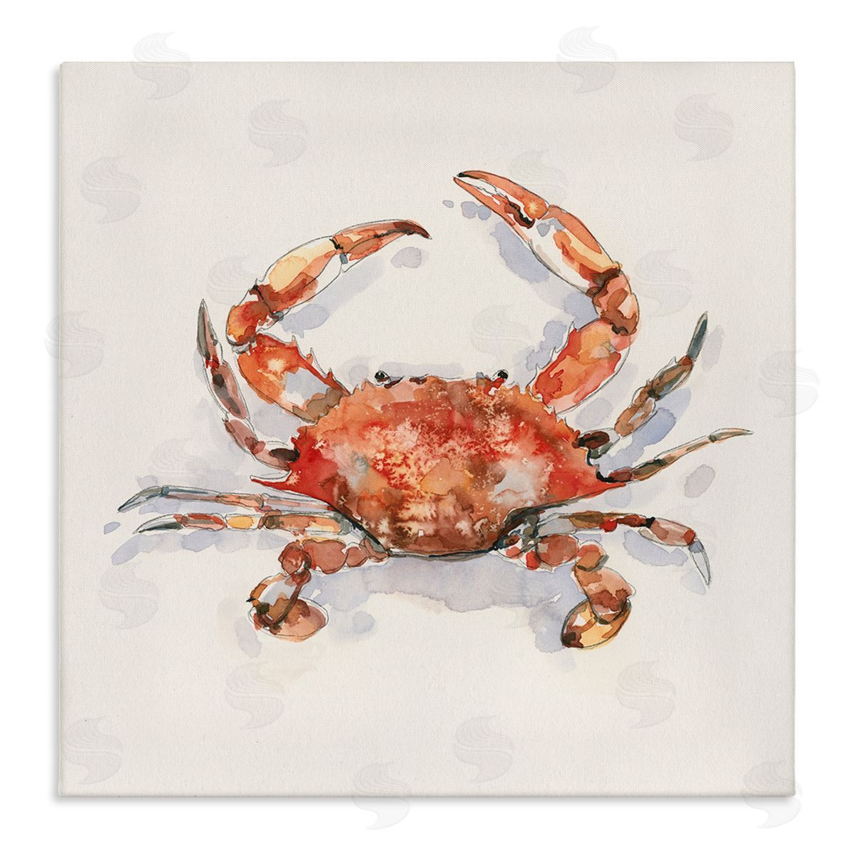 Emma Caroline Red Crab Marine Animal Stretched Canvas Wall Art Print