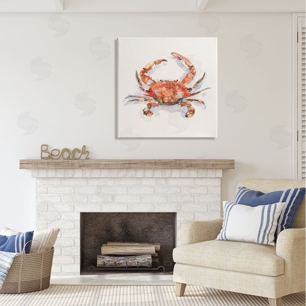 Emma Caroline Red Crab Marine Animal Canvas Wall Art in Room